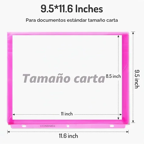Vista 2 de Forvencer Carpeta de Bolsillo, 4X Capacidad Regular, 5 Paquetes de Carpetas de Plástico Super Pesadas con Cierre Hermético, Carpetas con Bolsillos