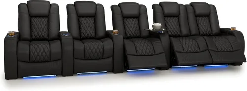 Vista 199 de Seatcraft Asiento de cine en casa Diamante Marrón Reclinable Individual