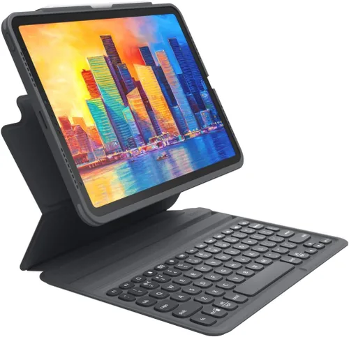 Vista 16 de ZAGG Pro Keys - Funda desmontable y teclado inalámbrico para Apple iPad de 10.2 pulgadas (Gen 9, 8, 7) - Emparejamiento Bluetooth, teclas