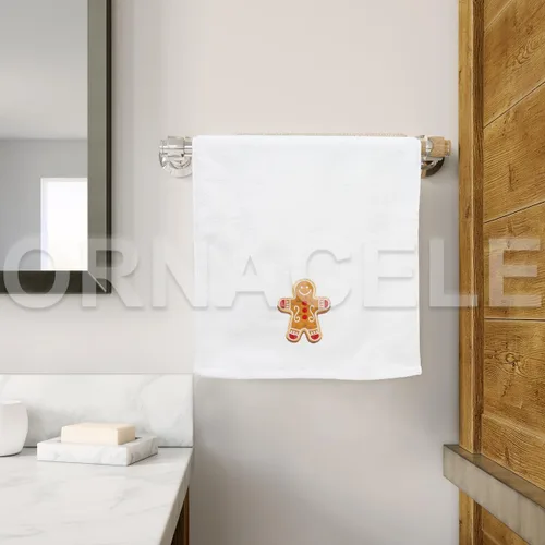 Vista 6 de Juego de 3 toallas de mano de gran tamaño para Navidad, 34 x 74 cm 100% algodón grueso toallas de cocina navideñas, diseño decorativo bordado