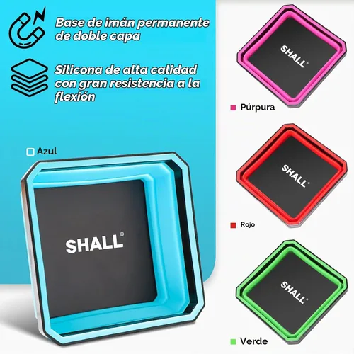 Vista 6 de SHALL Nueva Versión Juego de Bandejas Magnéticas Plegables para Piezas, 4 Paquetes de Bandejas Magnéticas para Tornillos, Pernos, Tuercas