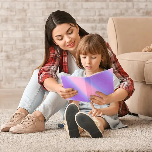 Vista 6 de FIODAY Paquete de 2 álbumes de fotos de 4 x 6 pulgadas con purpurina para niños, cada mini álbum tiene capacidad para 52 fotos, álbumes de fotos