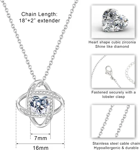 Vista 6 de EPIRORA Get Well Soon Gifts for Women- Cancer Illness Surgery Recovery Gifts, Sick Friend Gift, Meaningful Love Knot Pendant Necklace Jewelry Gift