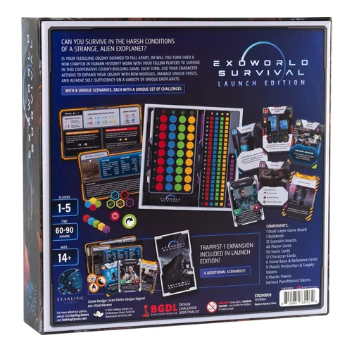 Vista 2 de Exoworld Survival Cooperative Colony-Building Strategy Board Game on Alien Planets 1–4 Players, Age 14+ Replayable Sci-Fi Survival Adventure