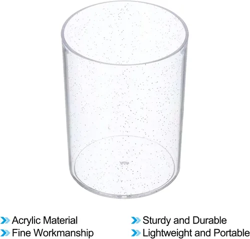 Vista 3 de PATIKIL Portalápices acrílico, lápiz transparente, soporte para brochas de maquillaje, almacenamiento de tazas, organizador de oficina de papelería