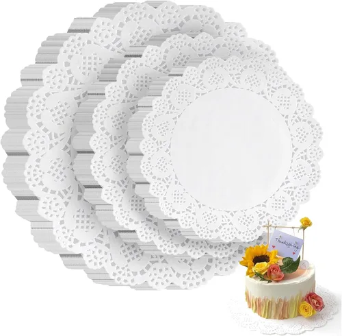 Vista 7 de HAKSEN Doilies de papel, 36 manteles individuales de papel de encaje de Blanco
