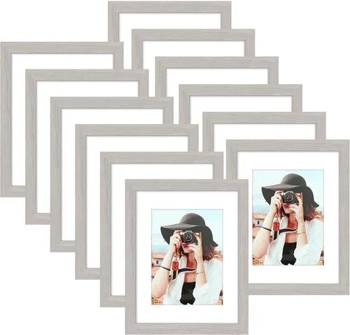 Vista 38 de Picrit - Juego de 12 portarretratos de 4 x 6 pulgadas, para fotos de 3.5 x 5 con paspartú o 4 x 6 pulgadas sin paspartú, marcos para colgar