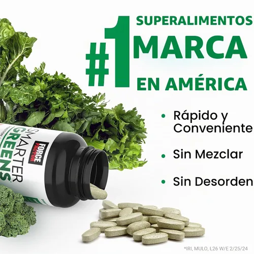 Vista 4 de Force Factor Suplemento Smarter Greens para apoyar la salud intestinal