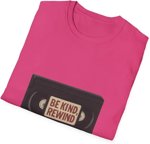 Vista 4 de Be Kind Rewind VHS Tape T-Shirt Retro 80s 90s Nostalgia Heliconia