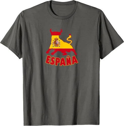 Vista 67 de Spain Espana with Bull and National Flag/Present T-Shirt Asphalt Grey