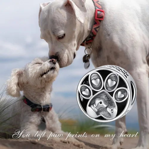 Vista 5 de Abalorio personalizado para perro, gato, abeja, unicornio, plata de ley 925, compatible con pulsera Pandora