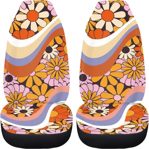Vista 19 de UNICEU Juego de 2 fundas de cojín para asiento de automóvil, diseño de calavera gótica negra, lavable, accesorios interiores antideslizantes