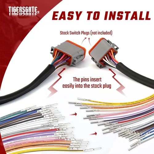 Vista 3 de Para cables de control de interruptor de bus Touring CAN-Bus 1996-2006 14" y 16" Kit de arnés de extensión de manillar compatible con modelos Harley