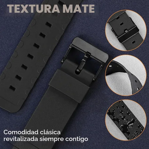 Vista 3 de Correa de reloj de goma de silicona impermeable de repuesto de 0.630 in para Casio MQ-24/MQ-58/104/76/71/98 Negro/hebilla negra