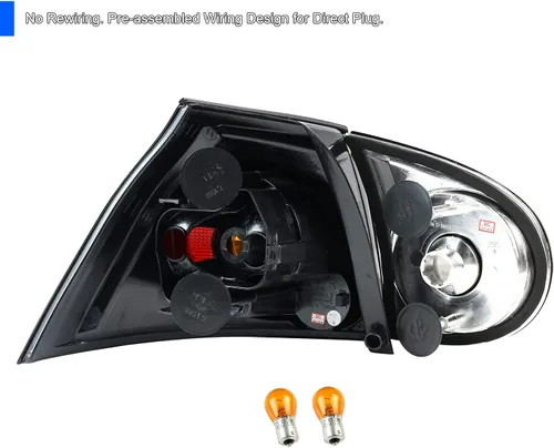 Vista 4 de SPEC-D TUNING JDM - Luces traseras negras compatibles con Volkswagen Golf MK5 GTI Rabbit R32 2006-2009, conjunto de par izquierdo + derecho
