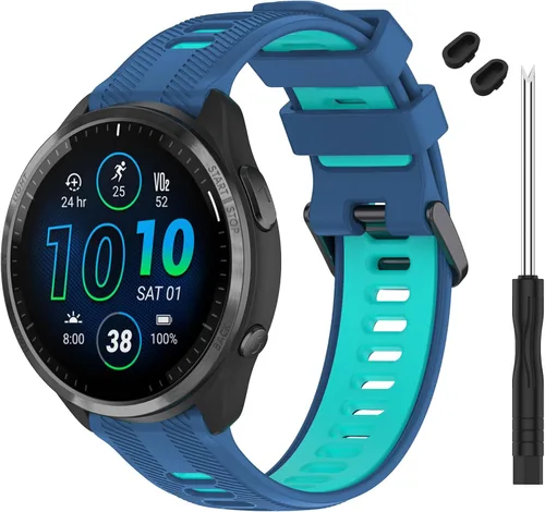Vista 8 de Correa compatible con reloj Garmin Forerunner 965 – Correa de repuesto de silicona suave para reloj inteligente 965 para mujeres y hombres