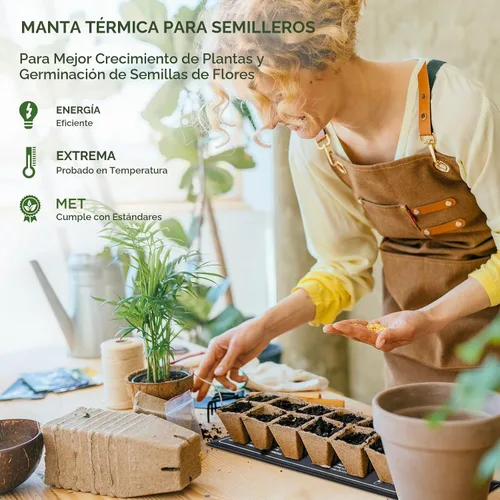 Vista 4 de Tapete térmico de plántulas con certificación MET, temperatura ajustable, impermeable, duradera, estación de germinación, almohadilla térmica