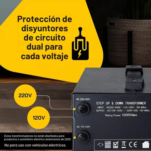 Vista 7 de ELC Serie T Transformador Convertidor de Voltaje de 1000+ Vatios - Paso Arriba/Abajo - 110 V a 220 V / 220 V a 110 V Convertidor de Potencia