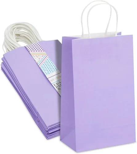 Vista 10 de BLUE PANDA Bolsas de regalo – 9 x 5 x 3 pulgadas, paquete de 25, color azul, bolsas de recuerdo de fiesta con asas para dulces y golosinas