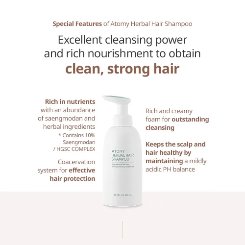 Vista 2 de Atomy Champú Herbario Cabello 500 Ml