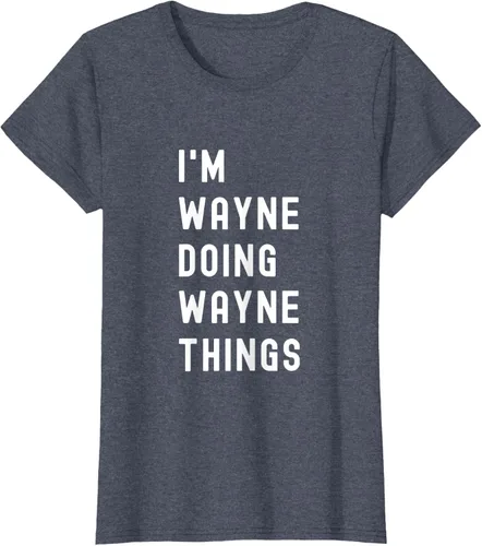 Vista 59 de Camiseta I'm Wayne Doing Wayne Things, Negro
