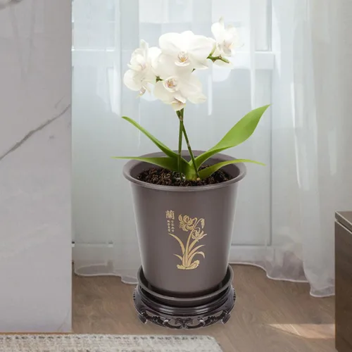 Vista 6 de GANAZONO 3 juegos de macetas de orquídeas duras transpirables para plantas de interior, patrón de orquídeas aleatorias para decoración del hogar