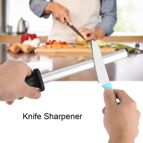 Vista 6 de Cuchillo de acero profesional Rod afilador de cuchillos herramienta de afilado para restaurante de hotel