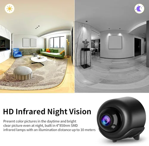 Vista 5 de VSTARCAM Cámara WiFi pequeña para seguridad del hogar, 1 unidad, 3MP portátil HD visión nocturna detección de movimiento, vigilancia remota de 120°