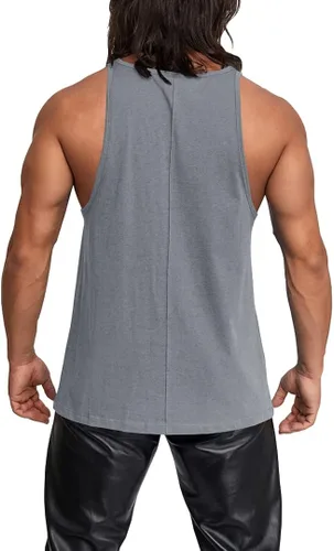 Vista 2 de Wihion Camisetas sin mangas para hombre, camisetas musculares para entrenamiento, fitness, gimnasio