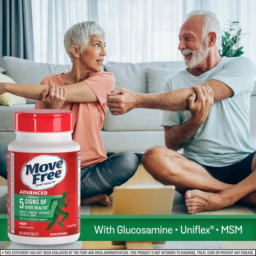 Vista 2 de Move Free MSM 1500 mg (por porción) con glucosamina y condroitina - tabletas avanzadas de apoyo para articulaciones, para flexibilidad de movilidad