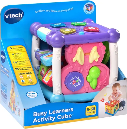 Vista 4 de Cubo de actividades VTech Busy Learners, morado, exclusivo en línea