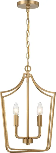 Vista 13 de Creative Co-Op Constance - Lámpara de techo estilo candelabro de metal cónico con 4 luces, color dorado cepillado