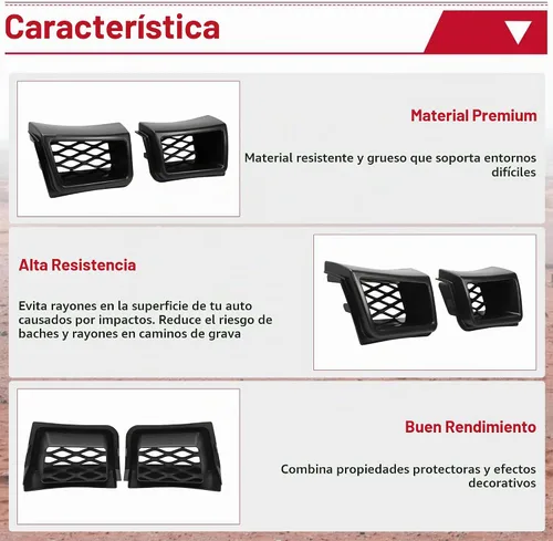 Vista 3 de HECASA Juego de conductos de aire de pinza compatible con Chevy Silverado 1500 2003-2007 negro parachoques delantero derecho e izquierdo conducto