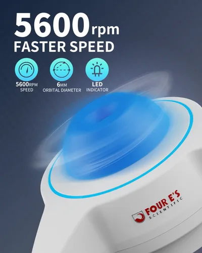 Vista 2 de Mezclador Mini Vortex con Tapa de Silicona Intercambiable Extra, Shaker Lab Vortex con Función Táctil, 5600rpm, Diámetro Orbital de 6mm, para Azul