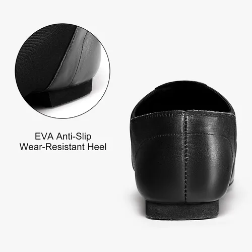 Vista 4 de ARCLIBER Zapatos de jazz para mujer, para niños grandes, de cuero, para Negro