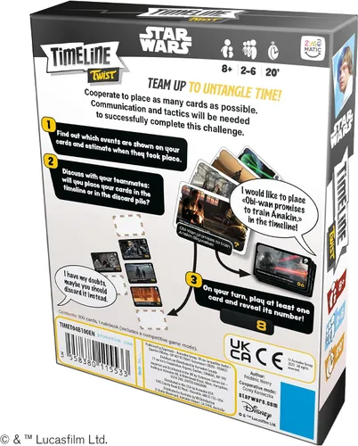 Vista 4 de Timeline Twist Star Wars Edition - ¡Organiza escenas icónicas de películas! Juego de trivia cooperativo, divertido juego familiar para niños