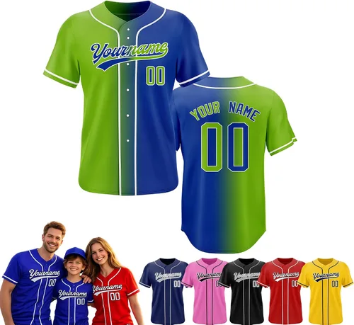 Vista 5 de Camiseta de béisbol personalizada, nombre del equipo, número de equipo, logotipo, camisetas impresas cosidas, uniformes deportivos, regalos