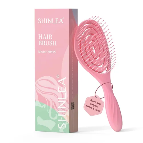 Vista 9 de SHINLEA Cepillo para el Cabello, Cepillo Desenredante Anti-Enredos, Cepillo Espiral para Cabello Húmedo y Seco, Mujeres, Hombres, Niños, Se Desliza