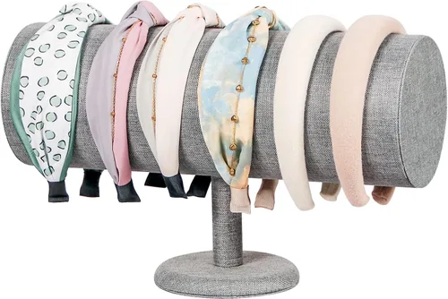 Vista 9 de Coward Organizador de diadema beige T-Bar, soporte de exhibición de banda para el cabello, estante de almacenamiento para niñas y mujeres