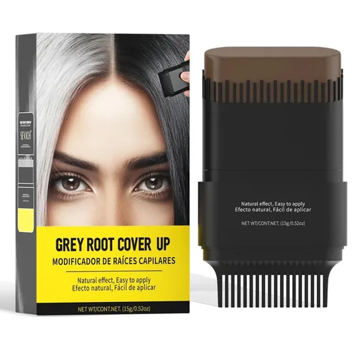 Vista 25 de Polvo para la línea del cabello (caoba) - Cubra instantáneamente las raíces de cabello canoso, sombra para el color del cabello, retoque