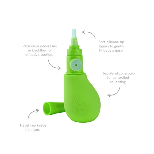 Vista 3 de Green Sprouts Green Sprouts Ware - Aspirador nasal hecho de plantas + silicona, color verde