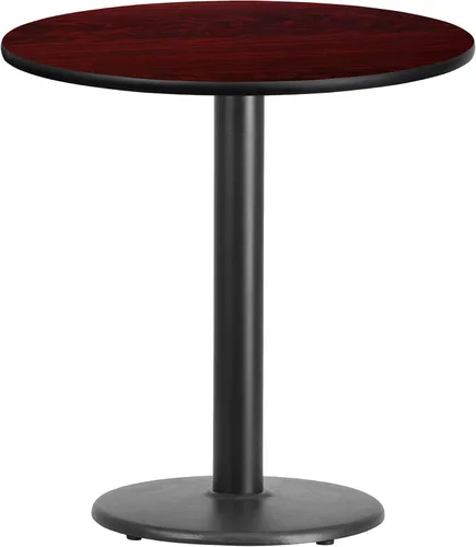Vista 7 de Flash Furniture Mesa laminada negra redonda de 24" con base redonda de altura de mesa de 18