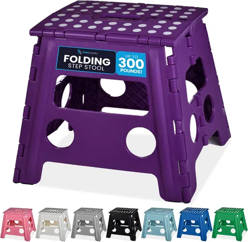 Vista 28 de Handy Laundry Taburete plegable de paso - Taburete plegable lo suficientemente resistente para apoyar a adultos y lo suficientemente seguro
