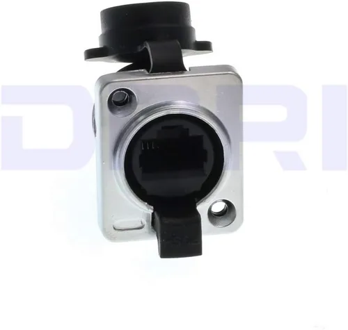 Vista 4 de 3 unids recto doble puerto RJ45 zócalo, Ethernet impermeable conector IP65 montaje en panel compatible CAT5e