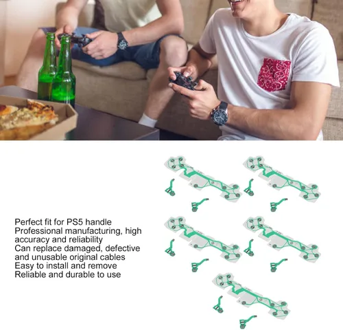 Vista 4 de Película conductora del controlador, cable de cinta flexible para PS5 reemplazo FPC Gamepad manejar película conductora