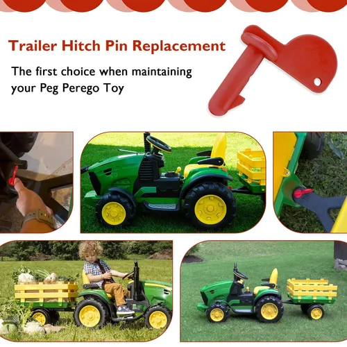 Vista 6 de Pasador de enganche de remolque compatible con clavija Perego John Deere Farm Power Pull Tractor Loader, repuesto de pasador de enganche