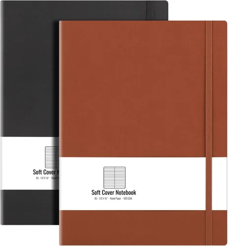 Vista 12 de AHGXG B5 College cuaderno con renglones, con tapa blanda, 2 unidades, tamaño grande, 7.6 x 10 pulgadas, con papel grueso rayado de 2.94 oz/yd², 408