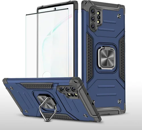 Vista 9 de Asuwish Funda para Samsung Galaxy Note 10 Plus Glaxay Note10+ 5G con protector de pantalla de vidrio templado y soporte de anillo para celular
