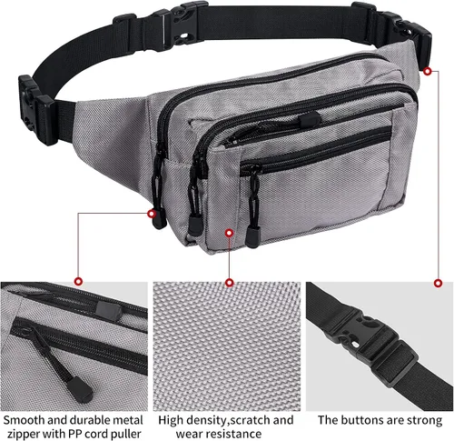 Vista 5 de Riñonera transparente aprobada por estadios para mujeres, para el trabajo, bolsa de cintura multiusos para viajes y eventos deportivos, 2 colores.