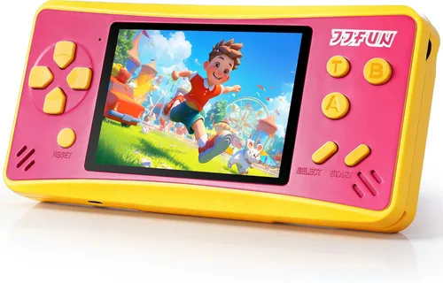 Vista 9 de Juegos de mano para niños de 4 a 12 años, 168 videojuegos retro integrados, reproductor de juegos portátil con pantalla de 3.2 pulgadas, recargable